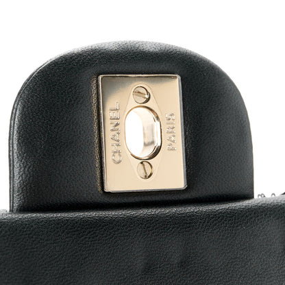 Chanel Lambskin Sequin Pearl Chain Fringe Mini Flap Black 8 of 12
