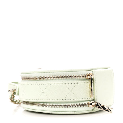 Chanel Caviar Quilted Round Handle With Care Vanity With Chain Mint 4 of 12