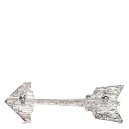 Chanel Crystal CC Arrow Brooch Silver 3 of 5