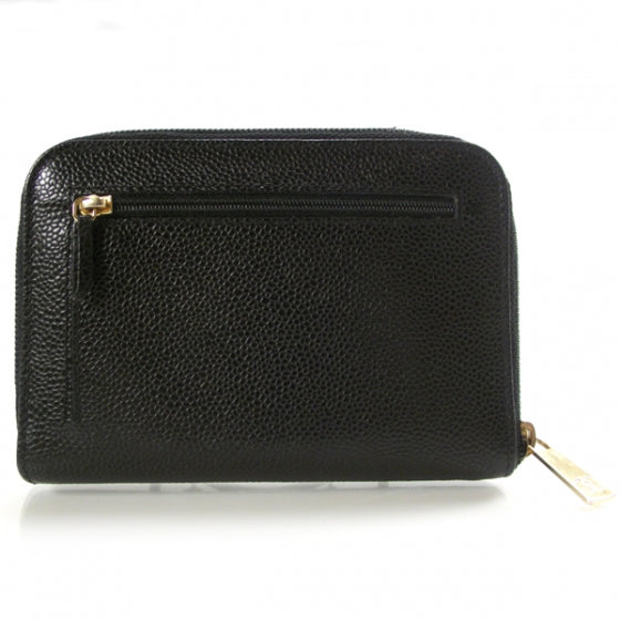 Caviar Zip Wallet Black
