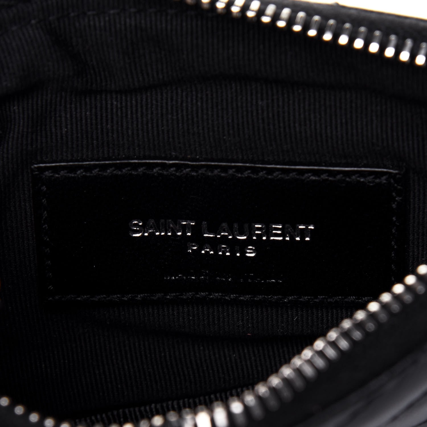 Saint Laurent Calfskin Matelasse Monogram Key Pouch Black 6 of 11