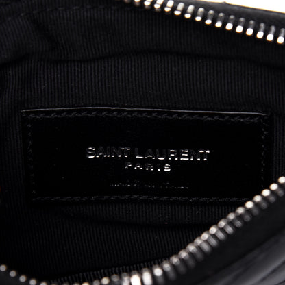 Saint Laurent Calfskin Matelasse Monogram Key Pouch Black 6 of 11