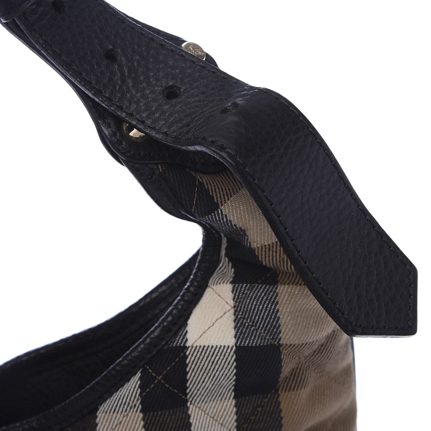 Burberry House Check Quilted Brook Hobo Black 9 of 11