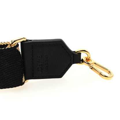 Loewe Calfskin Jacquard Paulas Ibiza Arrow Webbing Strap Natural Black 3 of 4