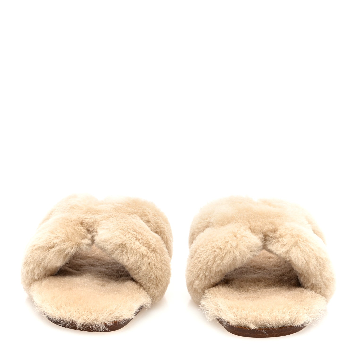 Hermes Woolskin Oran Sandals 38.5 Beige Argile 3 of 8