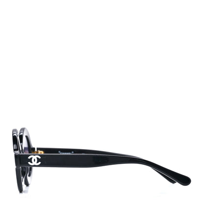 Chanel Round 01945 94305 Sunglasses Black White 3 of 6
