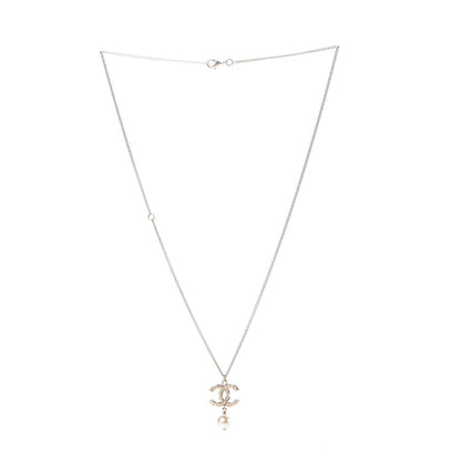Chanel Pearl Twisted CC Drop Necklace Gold 3 of 4