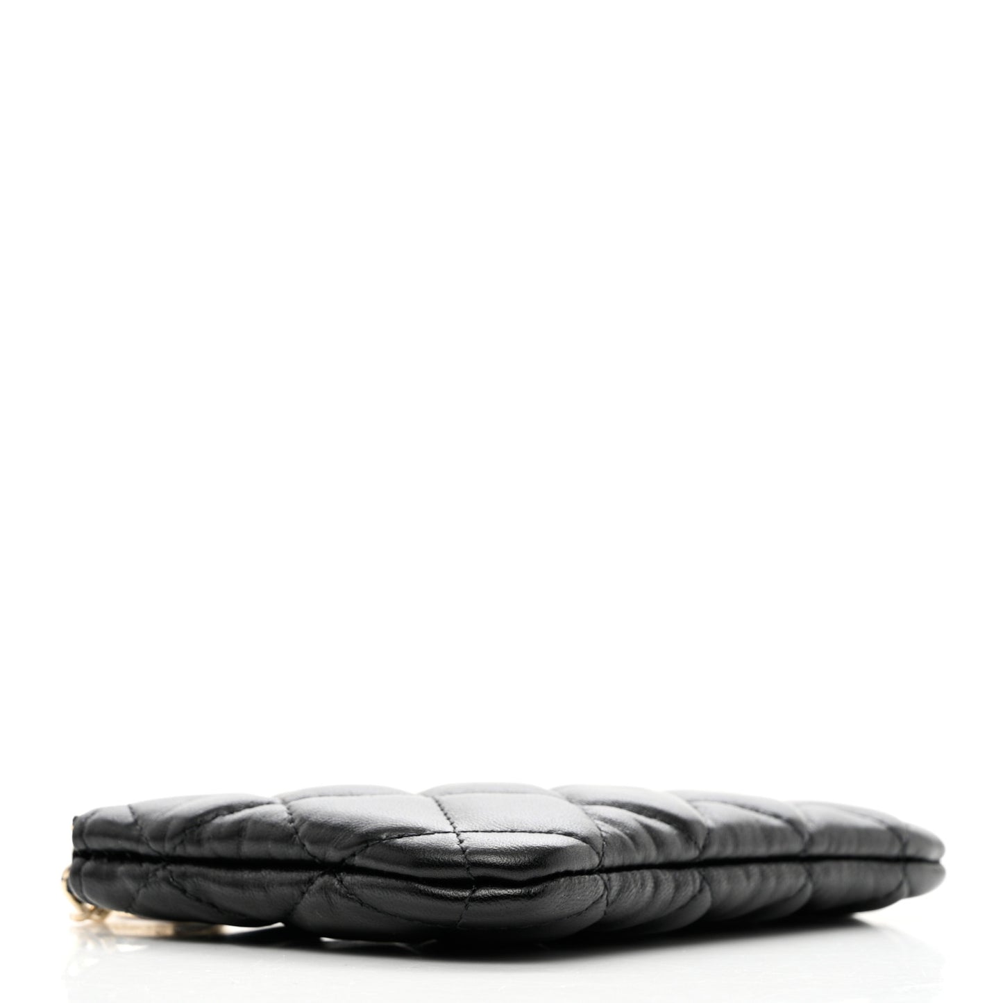 Lambskin Quilted Small No. 5 Cosmetic Case Black