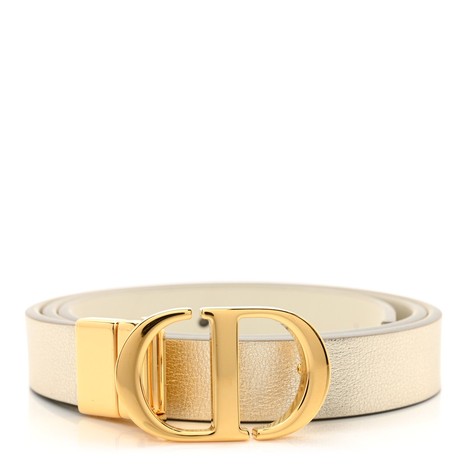 Christian Dior Metallic Calfskin 30 Montaigne Reversible Belt 75 30 Or Multicolor 1 of 5
