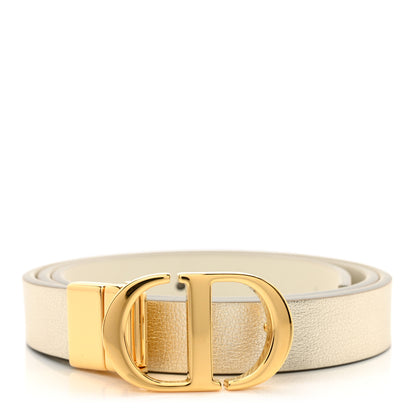 Christian Dior Metallic Calfskin 30 Montaigne Reversible Belt 75 30 Or Multicolor 1 of 5