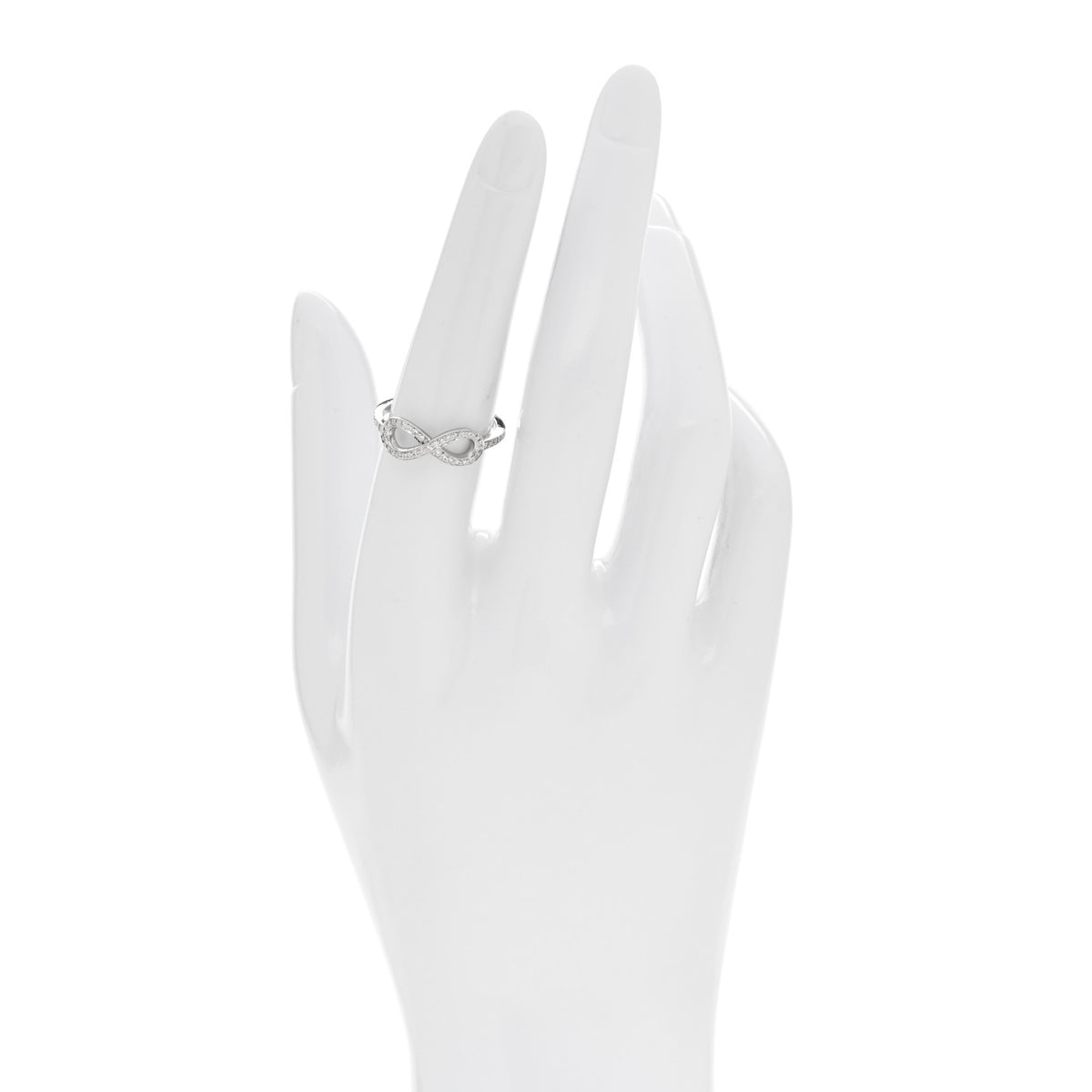 Tiffany Platinum Diamond Infinity Ring 54 6.75 2 of 5