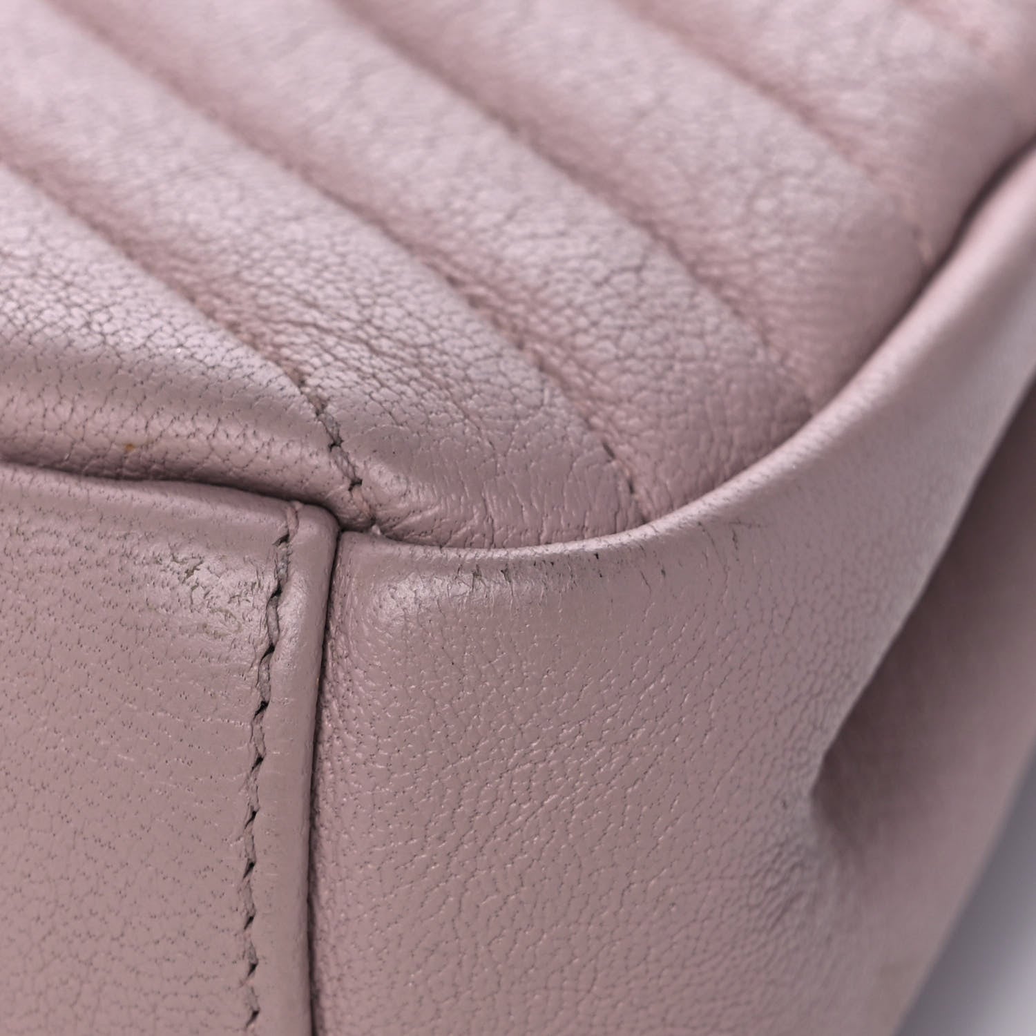 Saint Laurent Sheepskin Matelasse Chevron Monogram Medium College Bag Rose Poudre 8 of 19