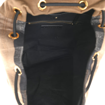 Burberry Canvas Mega Check Small Brookdale Backpack Black 5 of 10