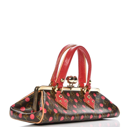 Louis Vuitton Monogram Cerises Lizard Sac Fermoir GM 3 of 7