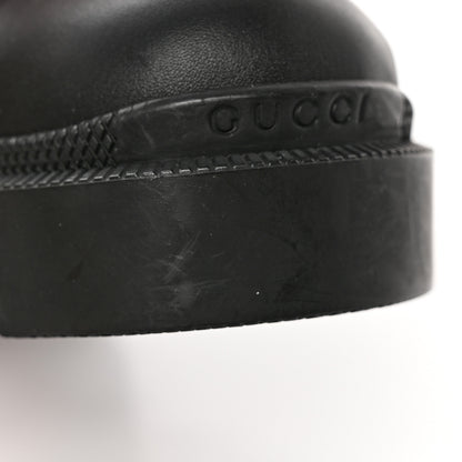 Gucci Calfskin Embroidered Lace Up Combat Ankle Boots 37.5 Black 10 of 14