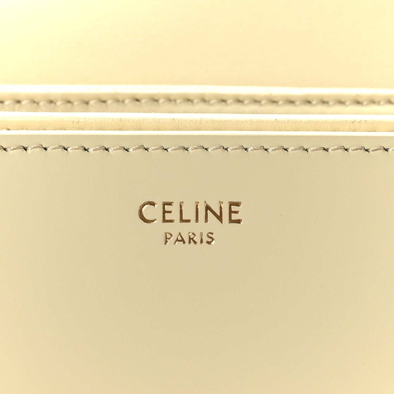 Celine Shiny Calfskin Medium Triomphe Limestone 6 of 9