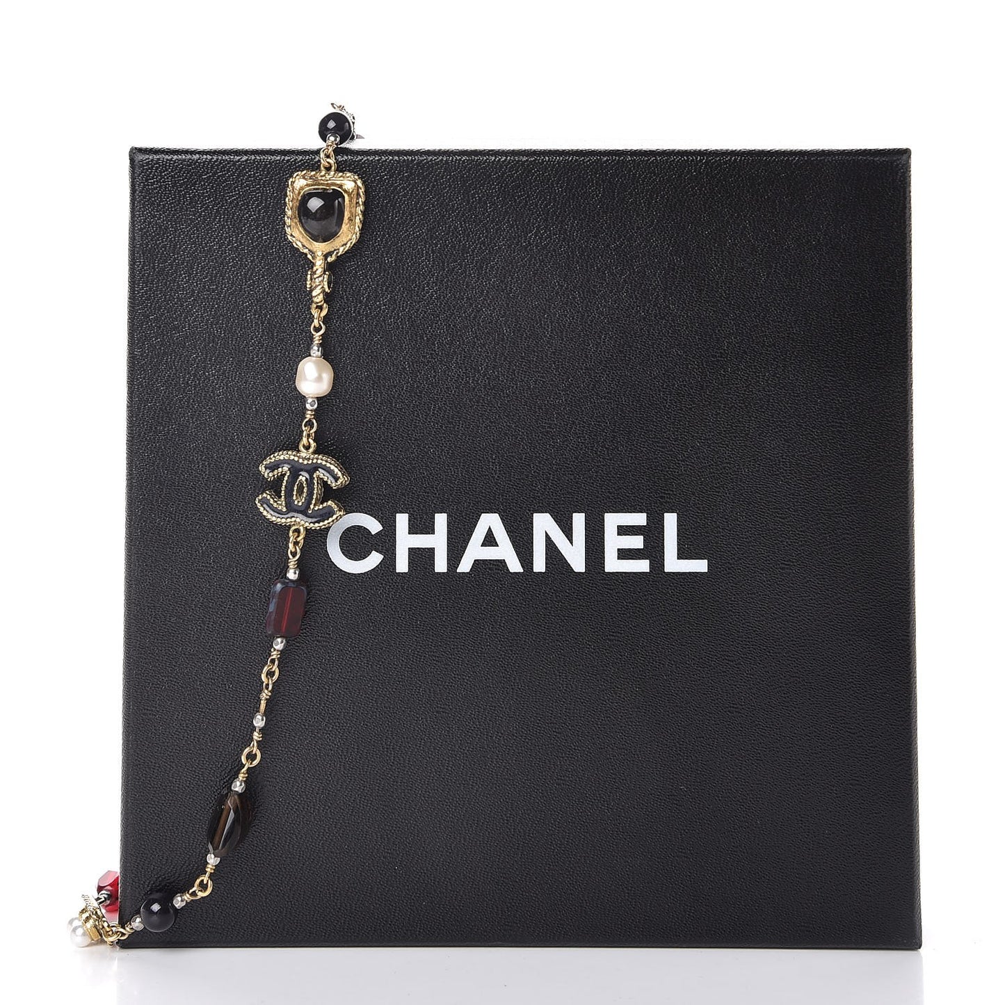 Pearl Enamel Bead CC Necklace Multicolor