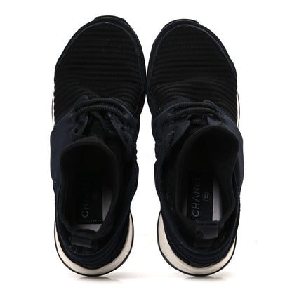 Chanel Stretch Fabric CC Sneakers 36 Black 2 of 10