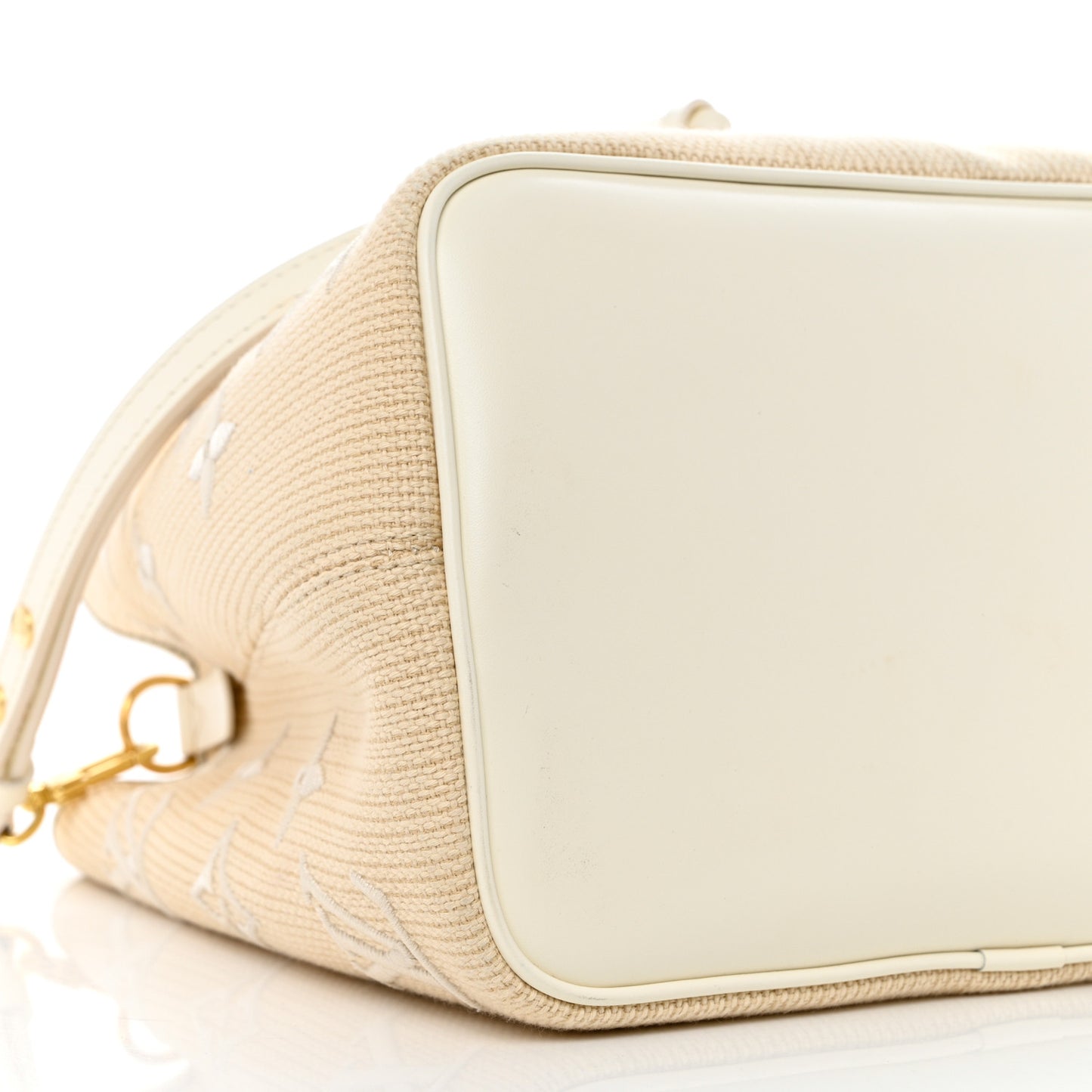 Cotton Monogram Embroidered Neonoe MM Beige White