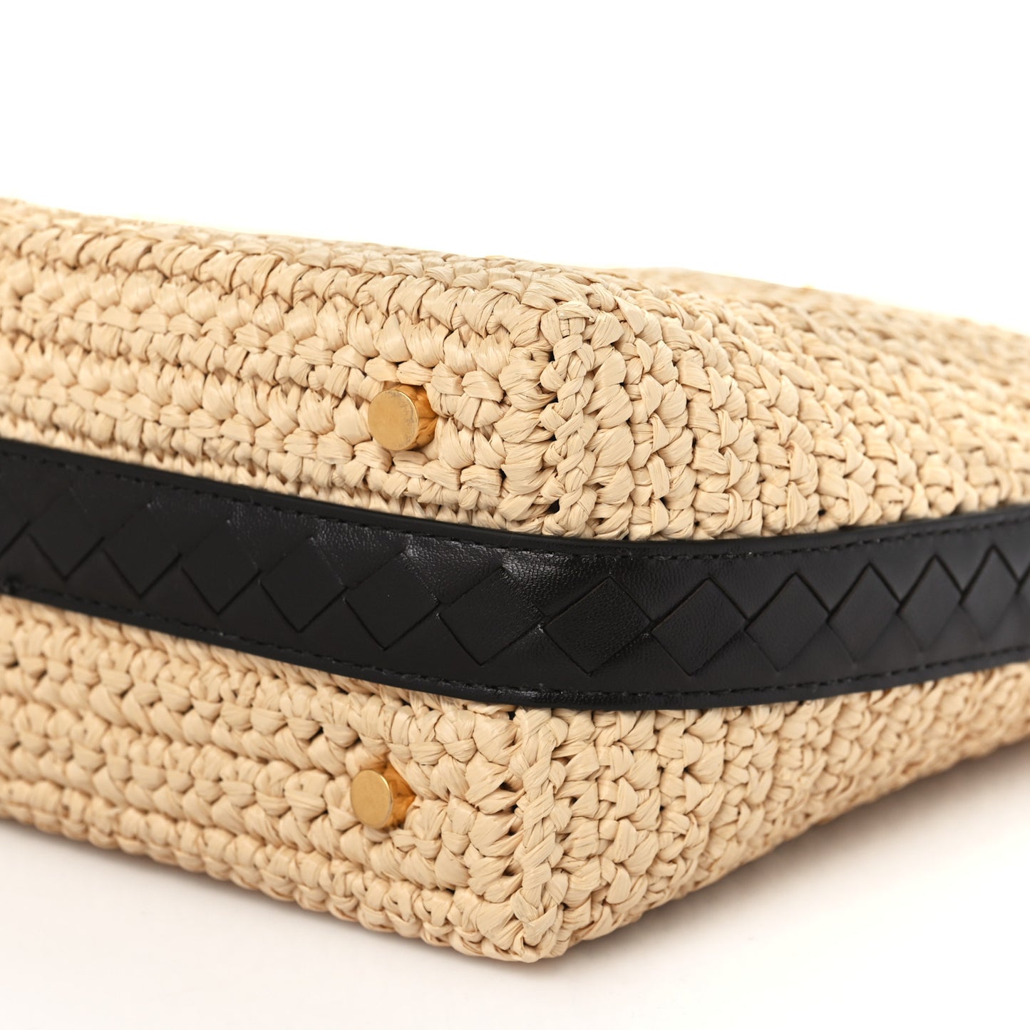 Raffia Woven Nappa Intrecciato Mini Wallace Natural Fondant
