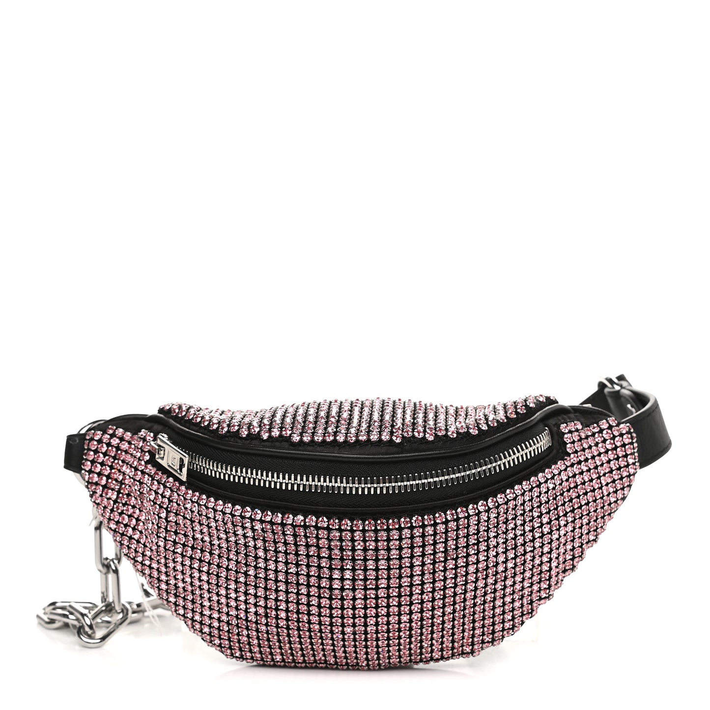 Rhinestone Mesh Mini Attica Belt Bag Prism Pink