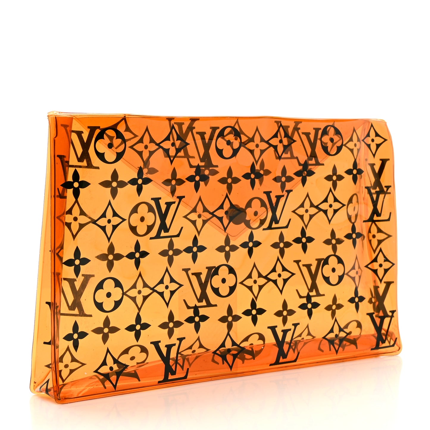 PVC Monogram Printed Envelope Pouch Orange