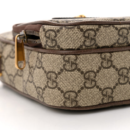 Gucci GG Supreme Monogram Mini Neo Vintage Double Zip Messenger Bag Beige New Acero Crop 9 of 10