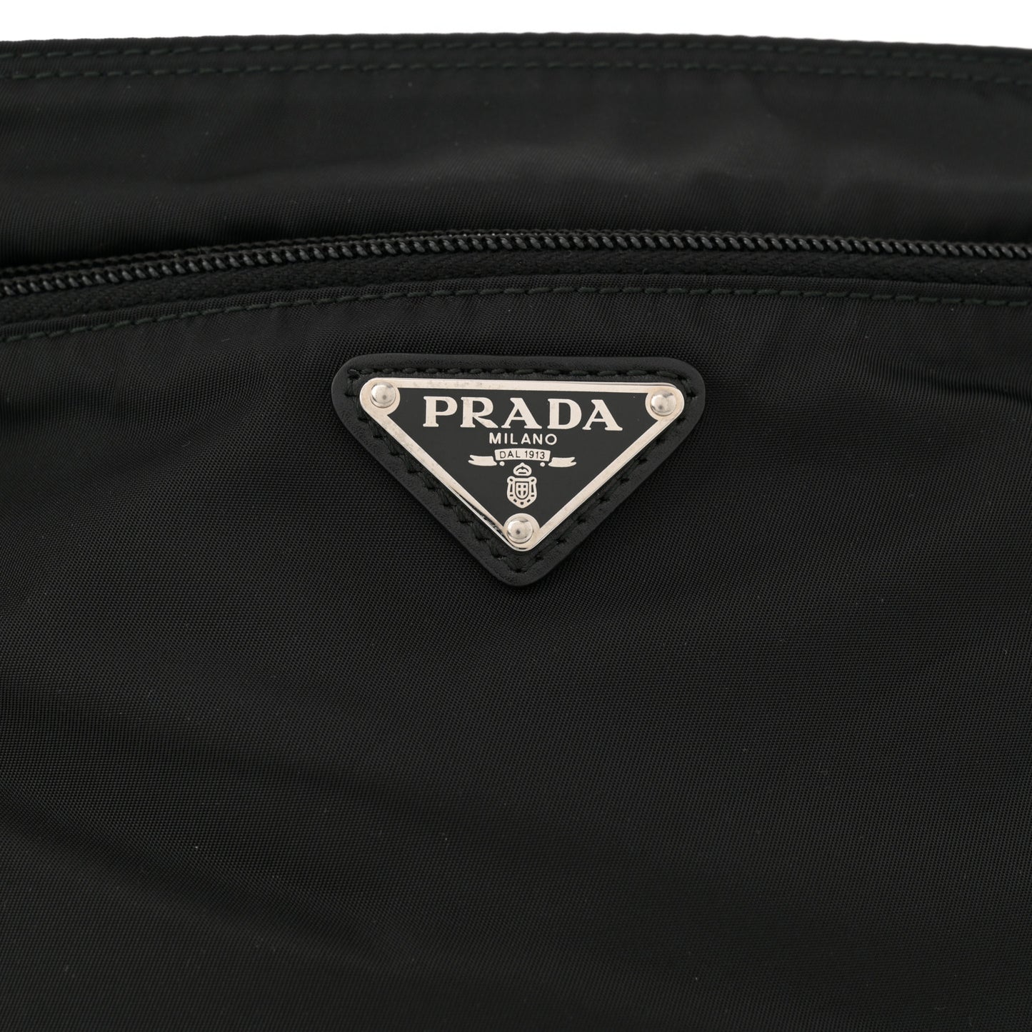Tessuto Nylon Saffiano Flat Messenger Bag Black