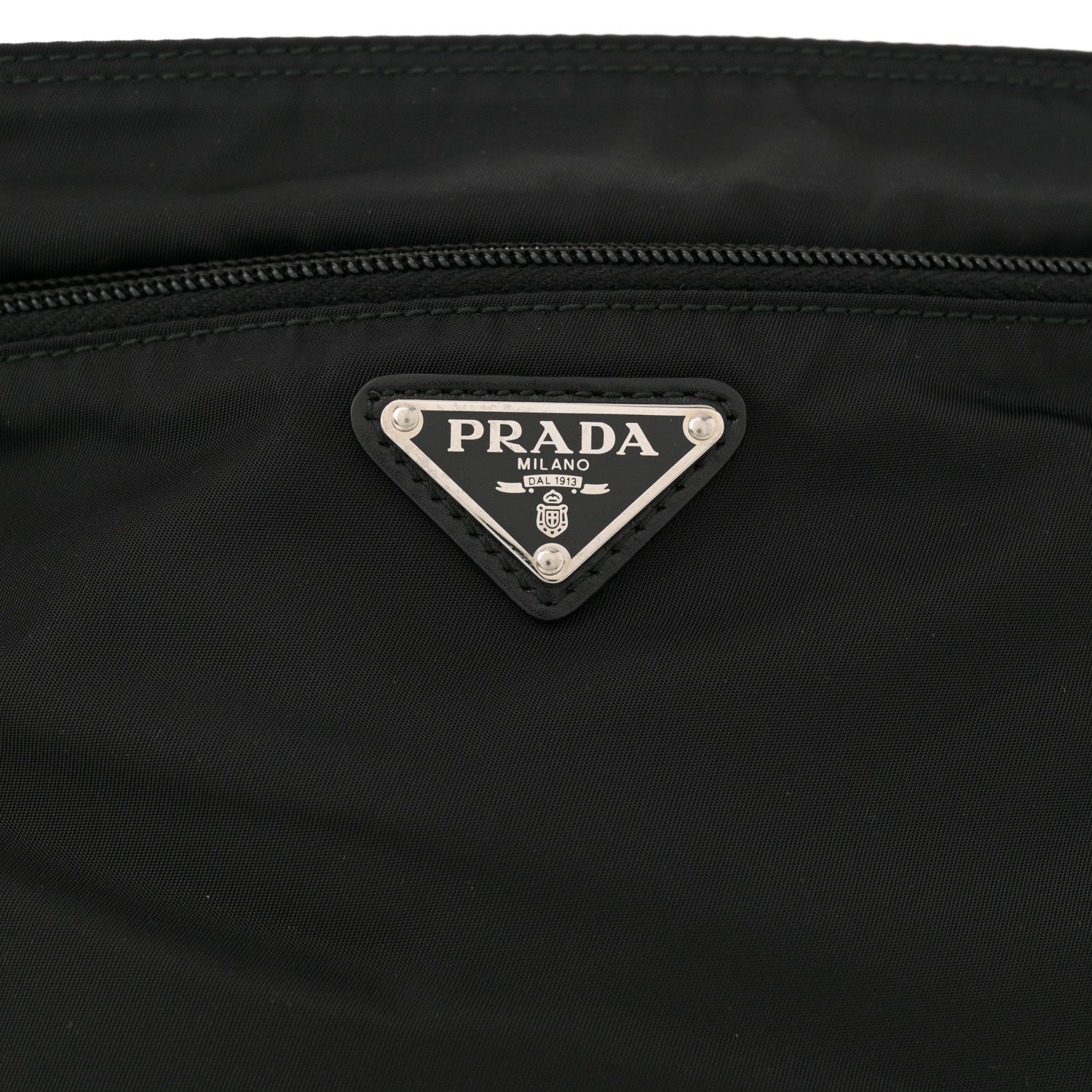 Prada Tessuto Nylon Saffiano Flat Messenger Bag Black 6 of 9