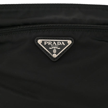 Prada Tessuto Nylon Saffiano Flat Messenger Bag Black 6 of 9