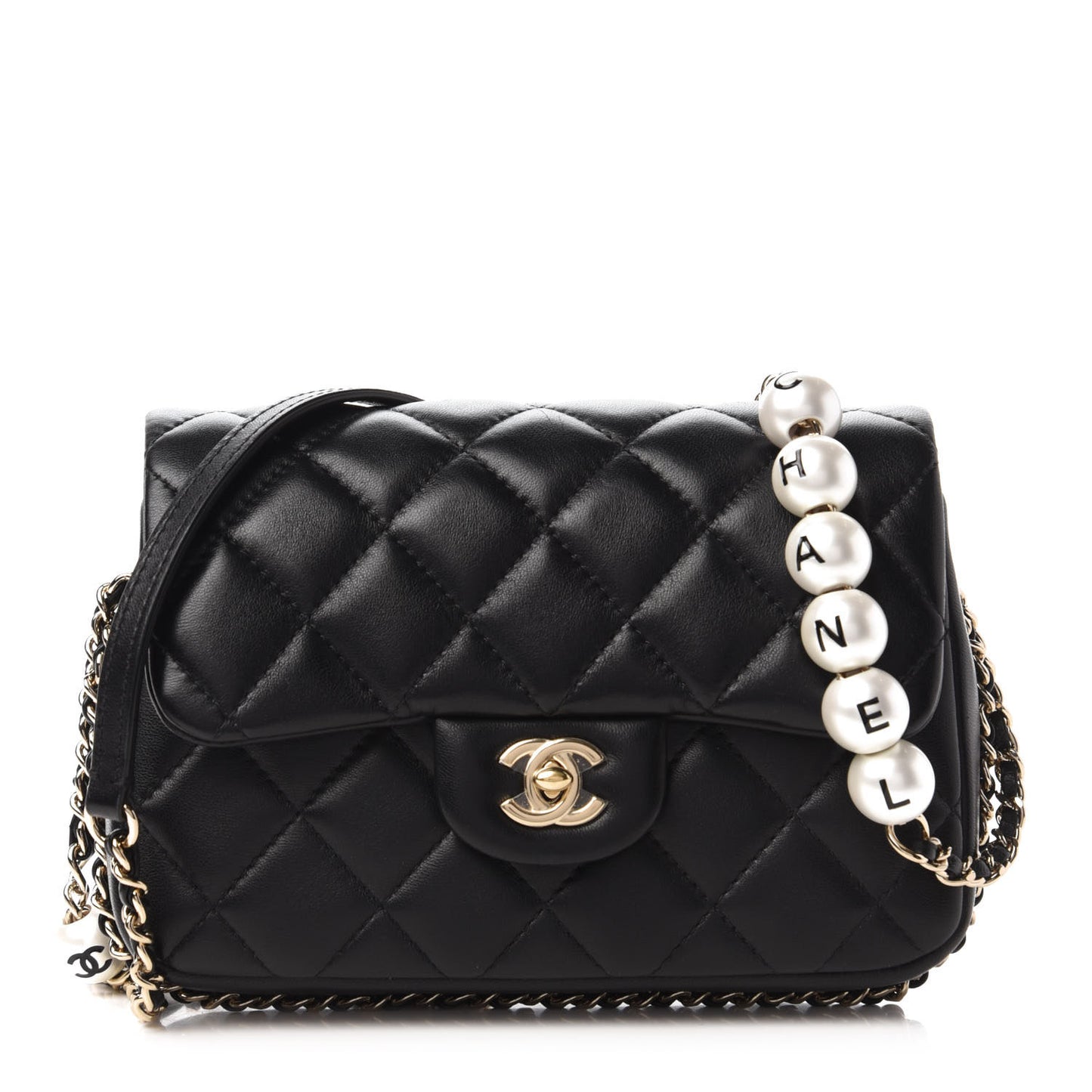 Lambskin Quilted Small My Precious Flap Black