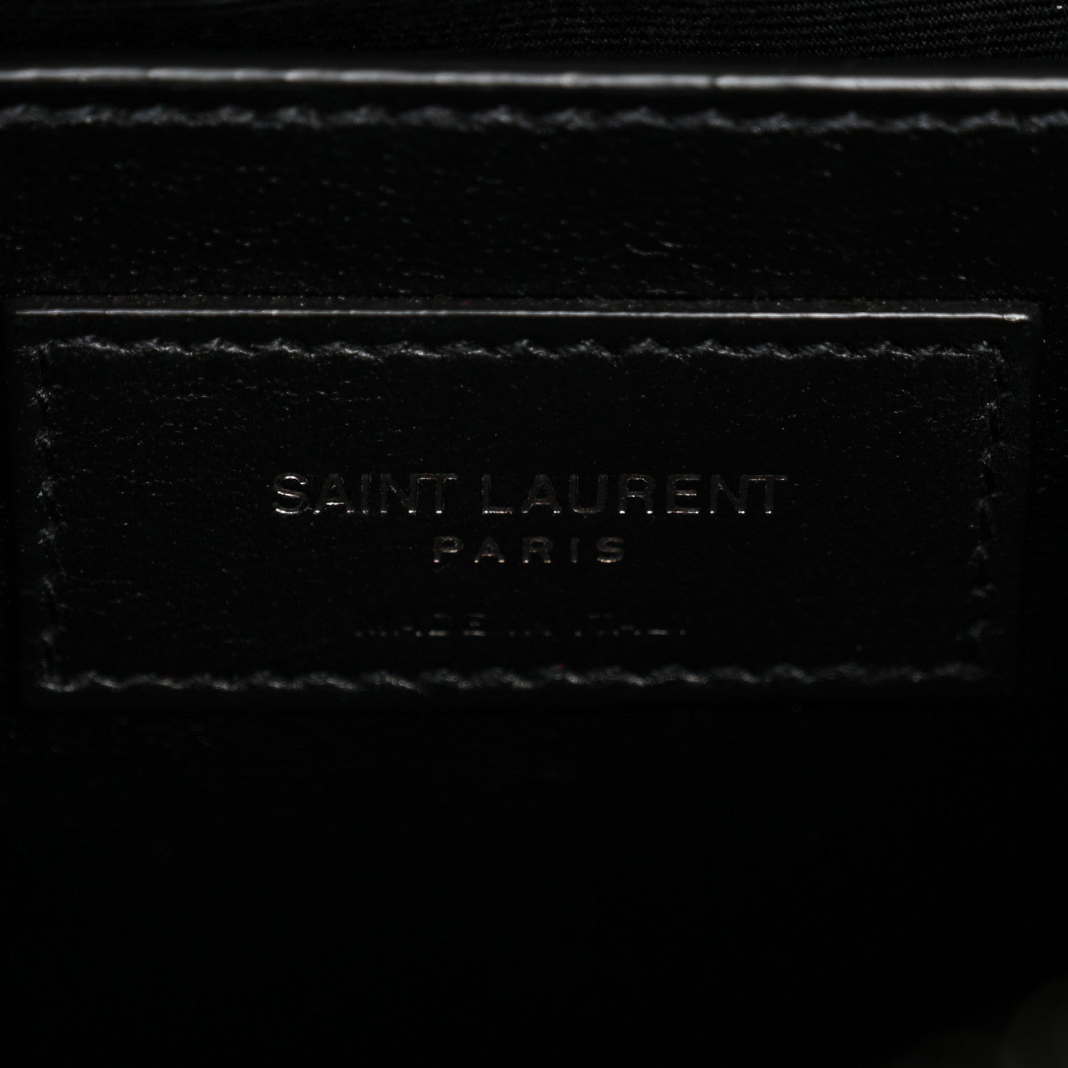 Saint Laurent Sheepskin Matelasse Chevron Monogram Large College Satchel Black 6 of 14