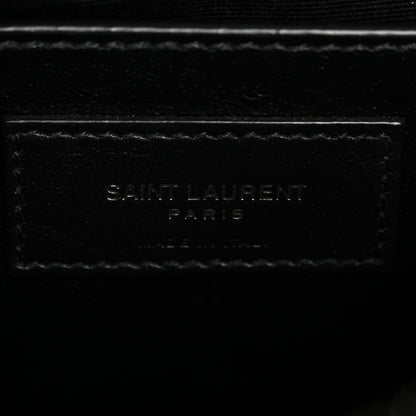 Saint Laurent Sheepskin Matelasse Chevron Monogram Large College Satchel Black 6 of 14