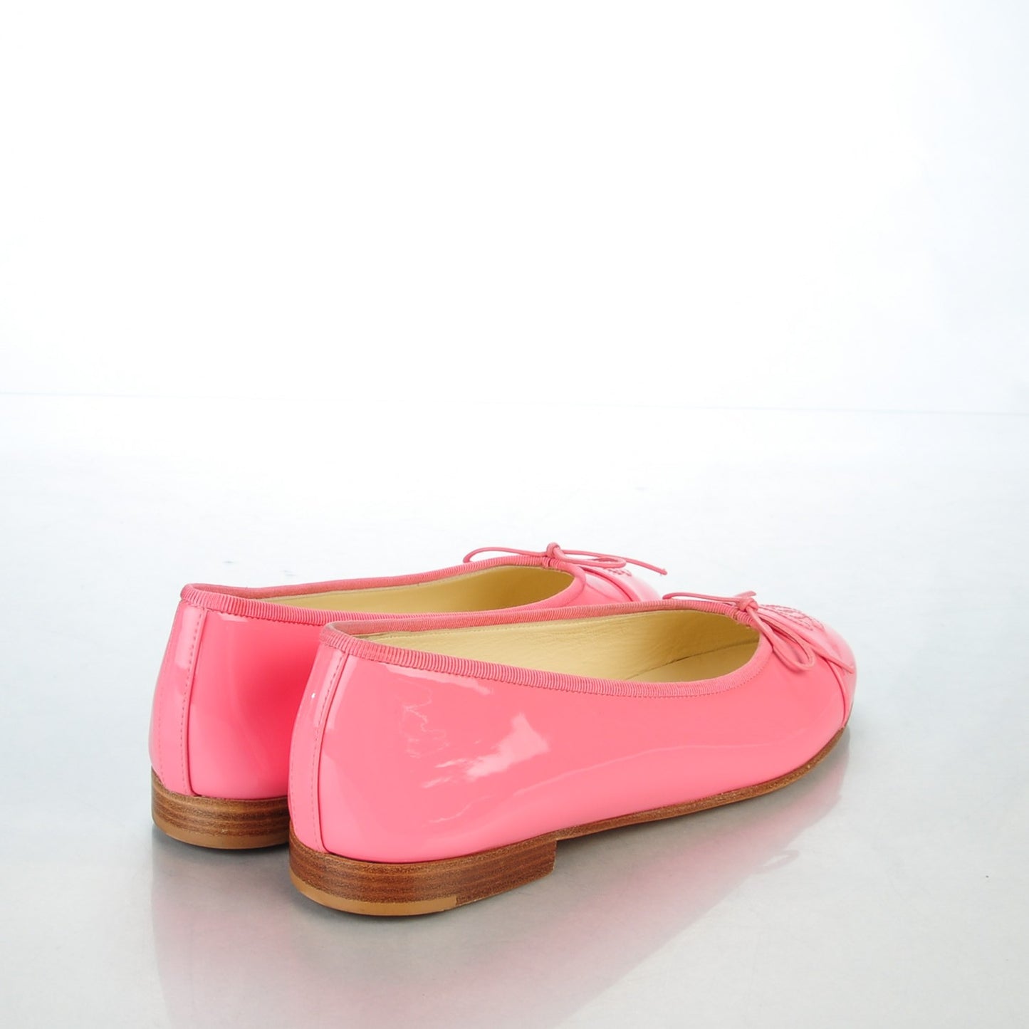 Patent CC Cap Toe Ballerina Flats 38.5 Pink