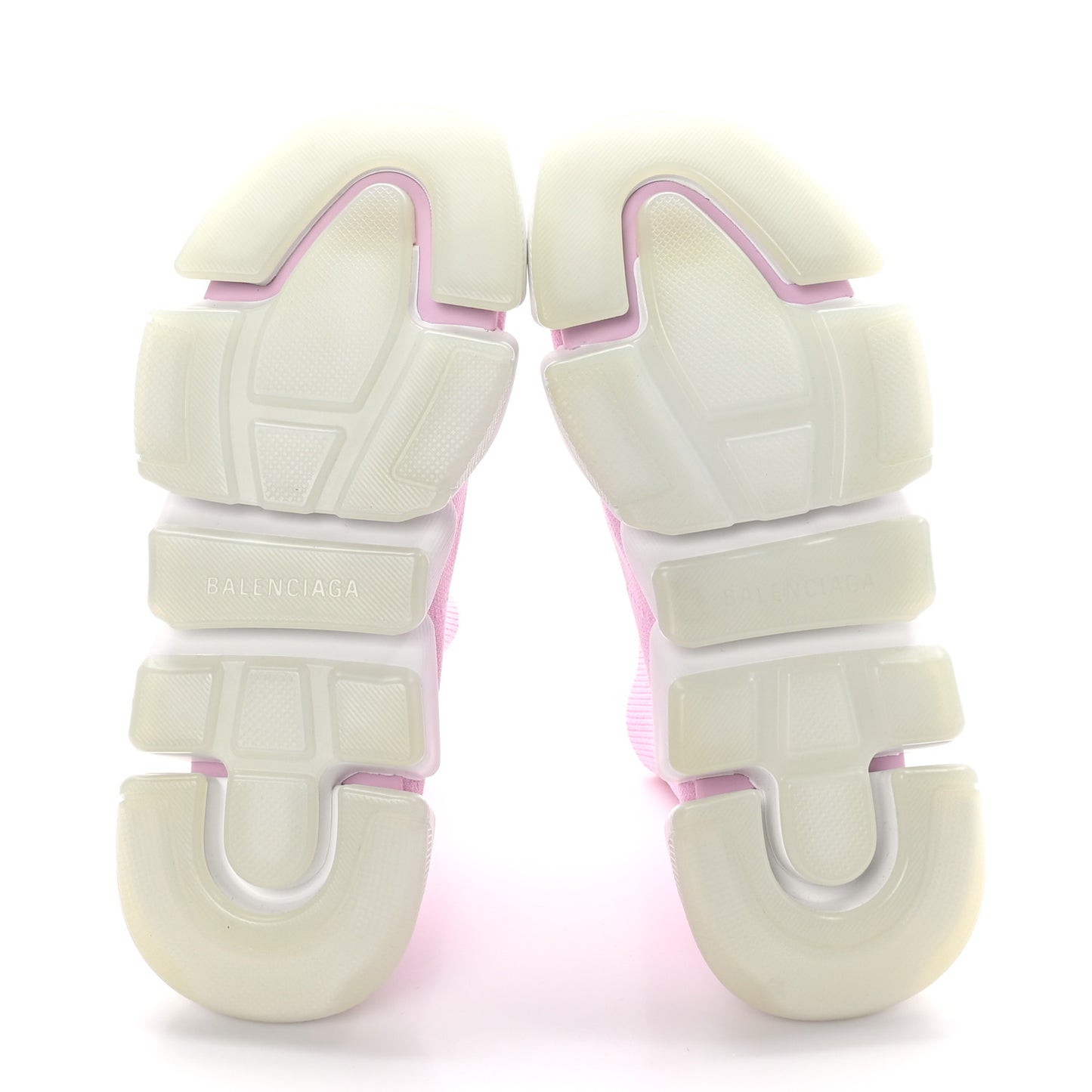 Technical 3D Recycled Knit Bi-Color Womens Speed 2.0 Transparent Sole Sneakers 38 Pink White