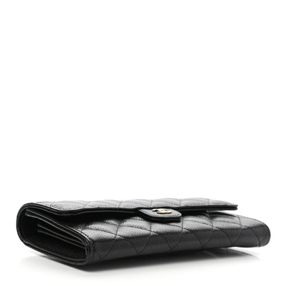 Chanel Caviar Quilted Large Gusset Flap Wallet Black 4 of 9