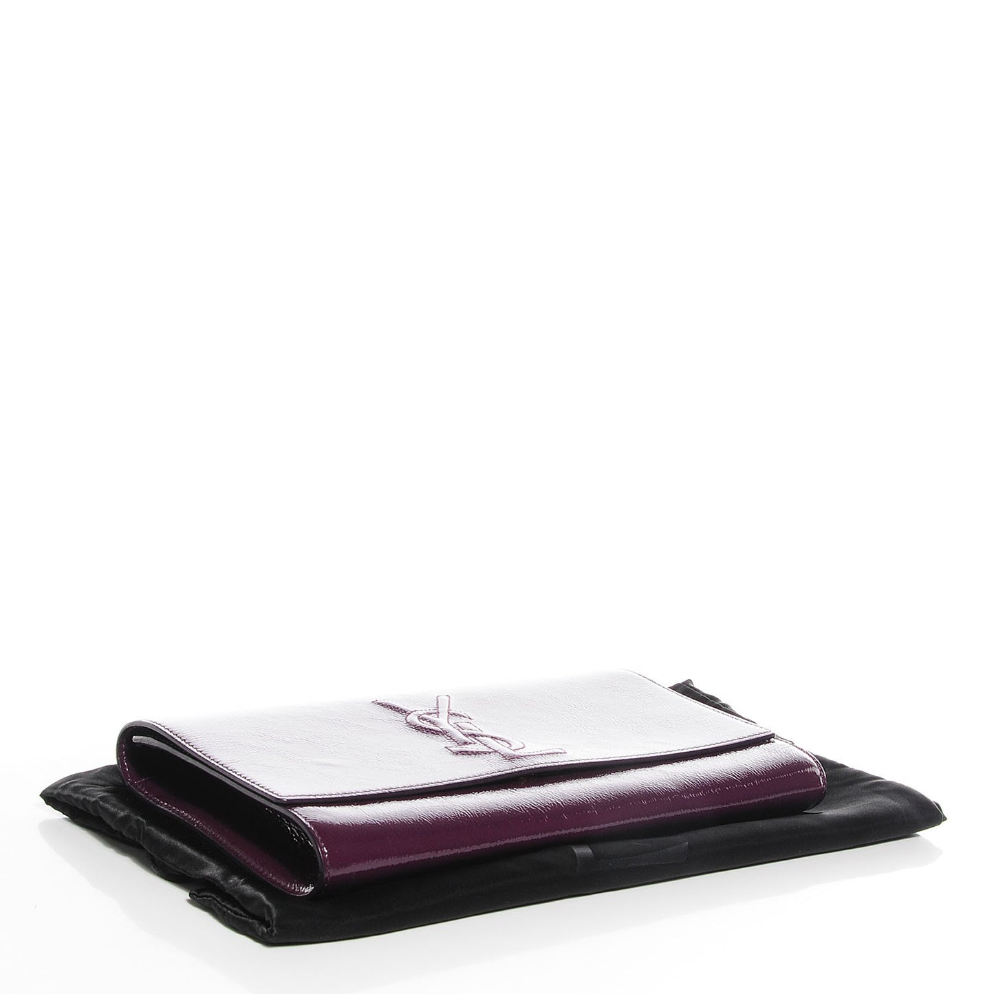Textured Patent Large Belle De Jour Clutch Violet