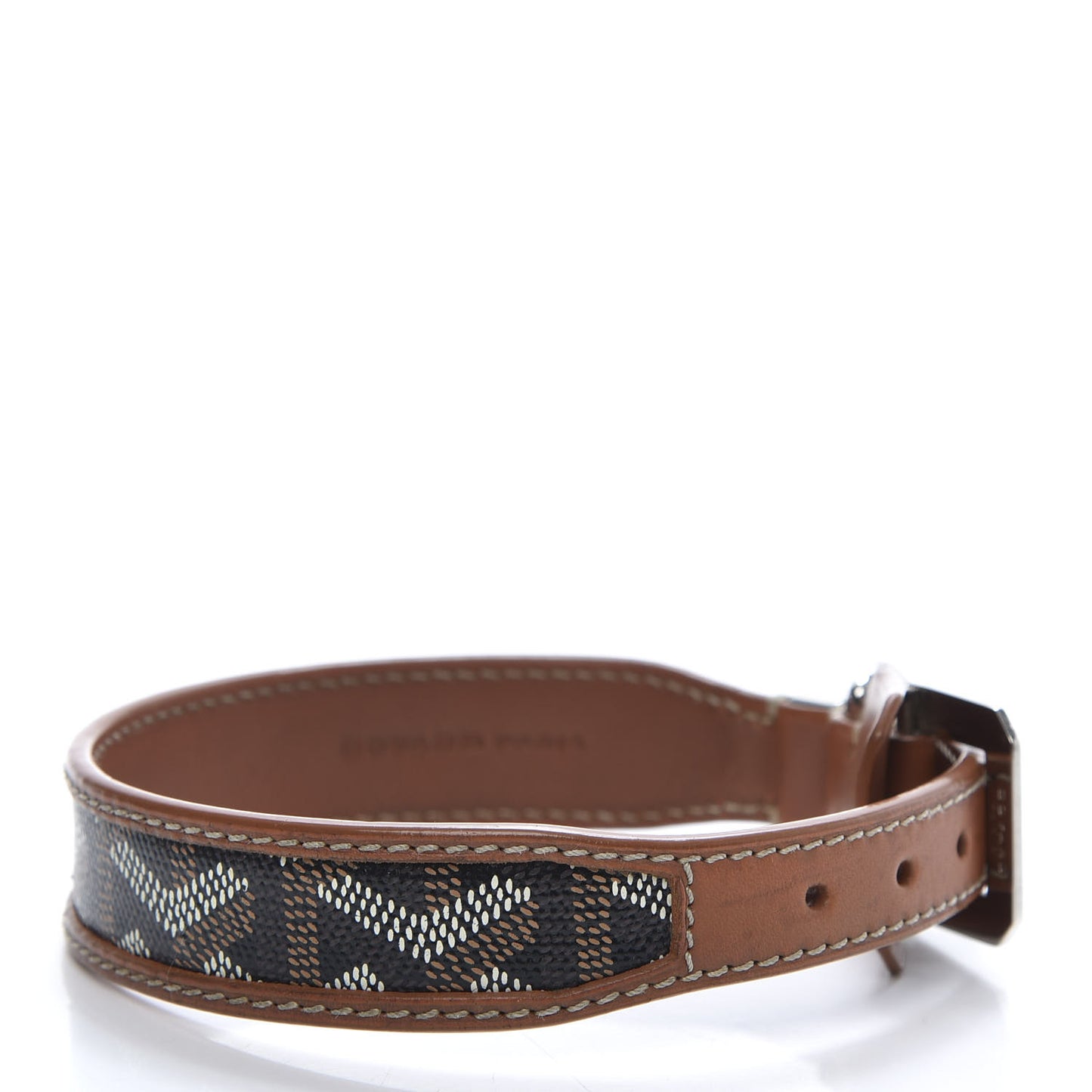 Goyardine Dog Collar Black Gold