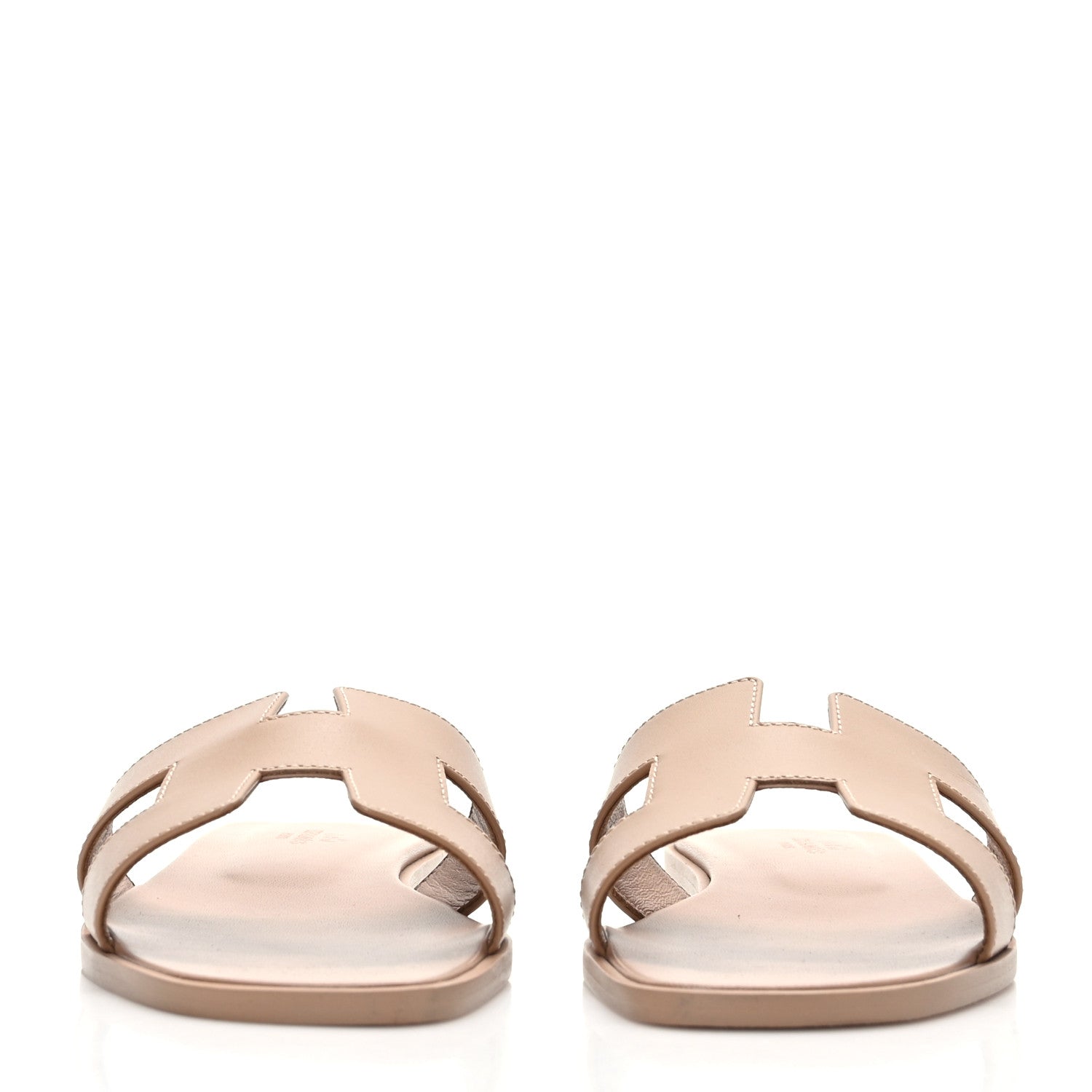 Hermes Box Calfskin Oran Sandals 37.5 Bois De Santal 2 of 7
