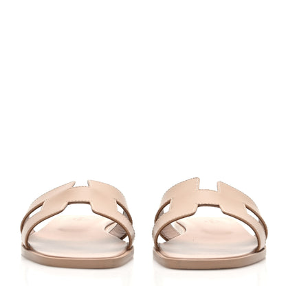 Hermes Box Calfskin Oran Sandals 37.5 Bois De Santal 2 of 7