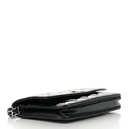 Chanel Patent Quilted Brilliant Wallet On Chain WOC Black 4 of 13