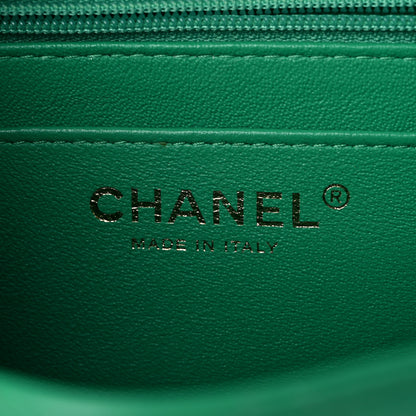 Chanel Lambskin Quilted Mini Square Flap Green 6 of 18