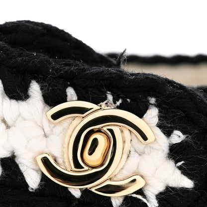 Chanel Braided Knit Cap Toe CC Ankle Strap Espadrilles 39 White Black 12 of 12