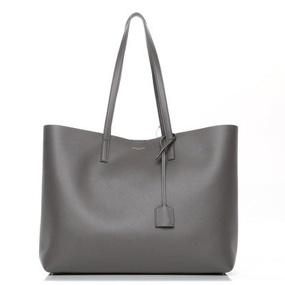 Saint Laurent Calfskin Large Shopping Tote Earth 1 of 8