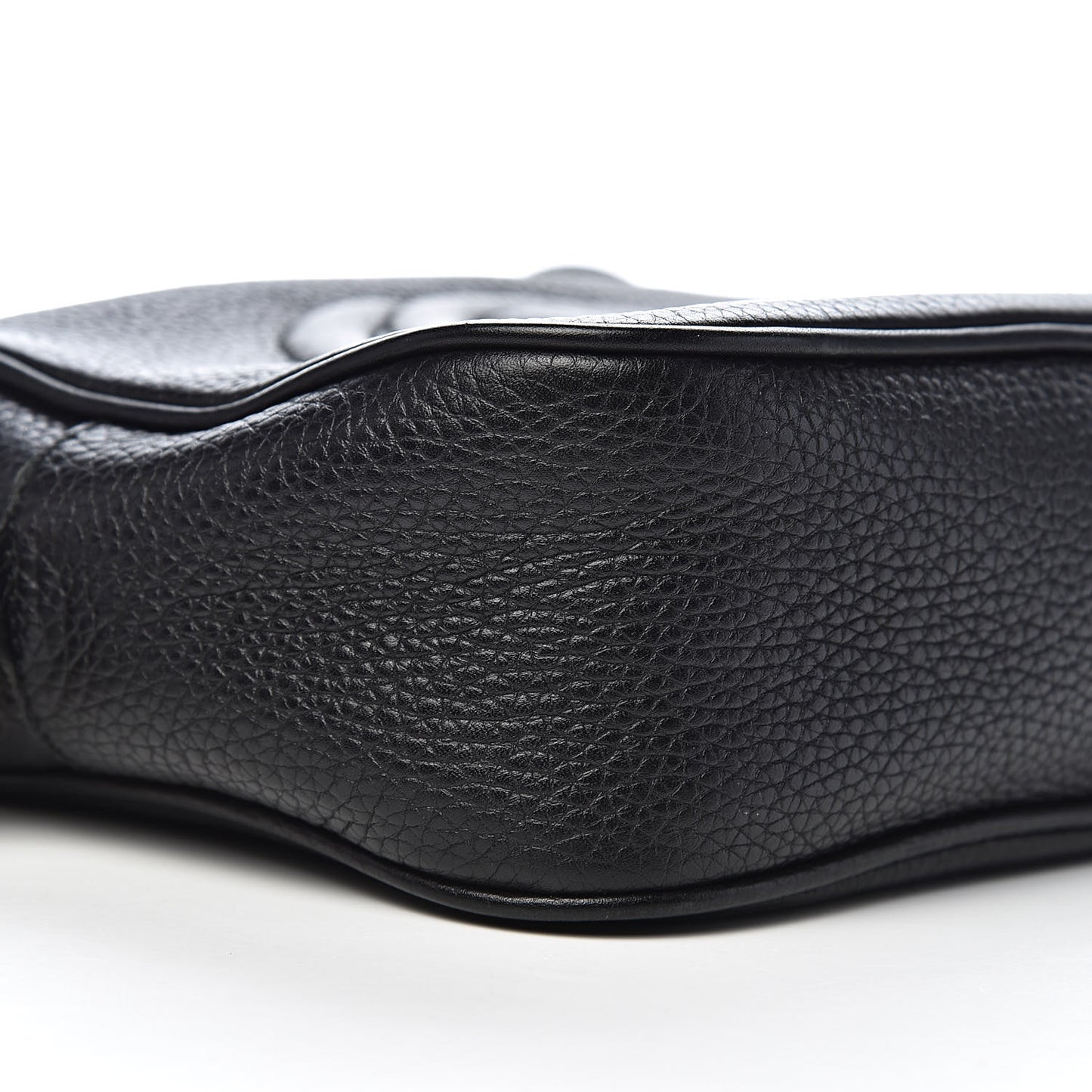 Pebbled Calfskin Small Soho Disco Bag Black