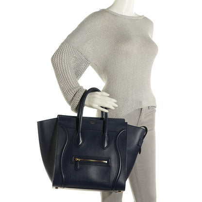 Celine Smooth Calfskin Mini Luggage Ink 2 of 8