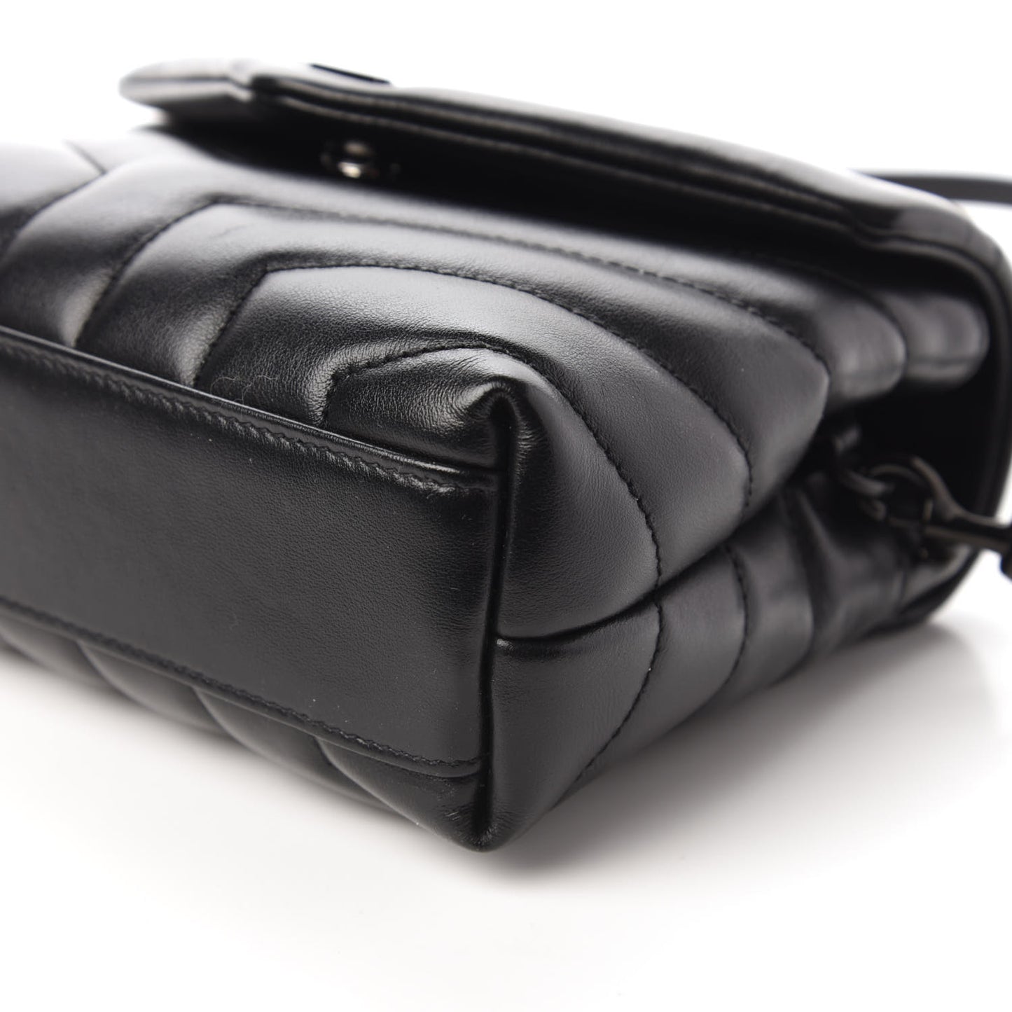Calfskin Y Quilted Monogram Toy Loulou Crossbody Bag Black