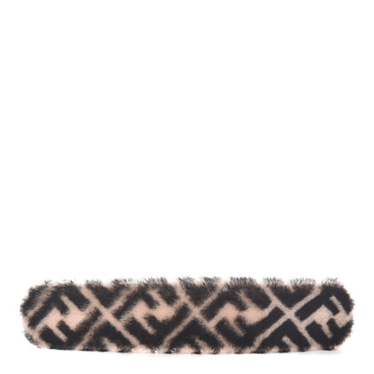 Fendi Shearling Macro FF 1974 Diagonal Strap Thru Light Rose Black 1 of 4