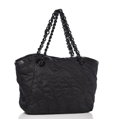 Prada Tessuto Nylon Stripes Tote Black 3 of 9