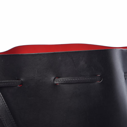 Mansur Gavriel Vegetable Tanned Calfskin Bucket Bag Black Flamma 13 of 20